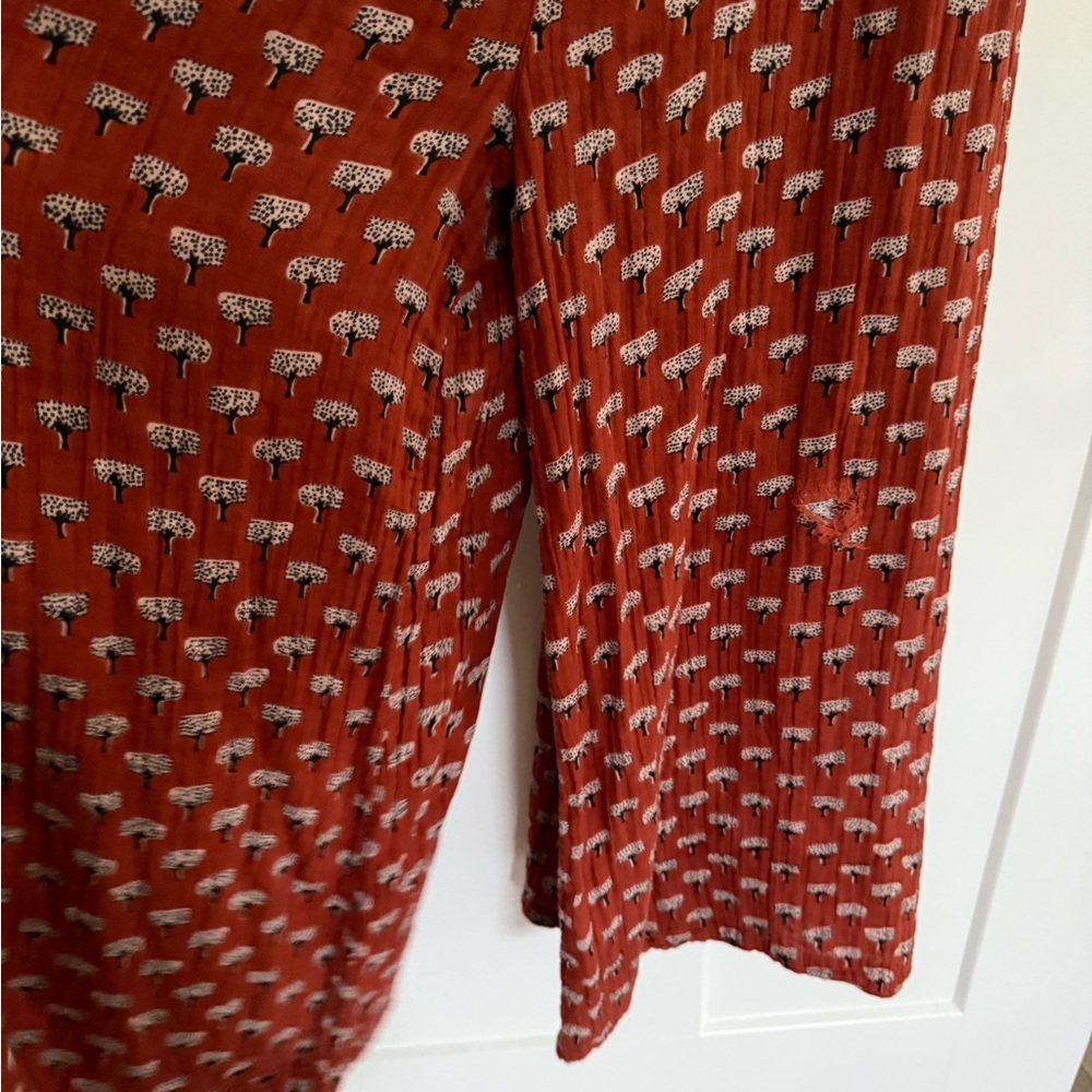 Chic Red Patterned Jumpsuit - image 4